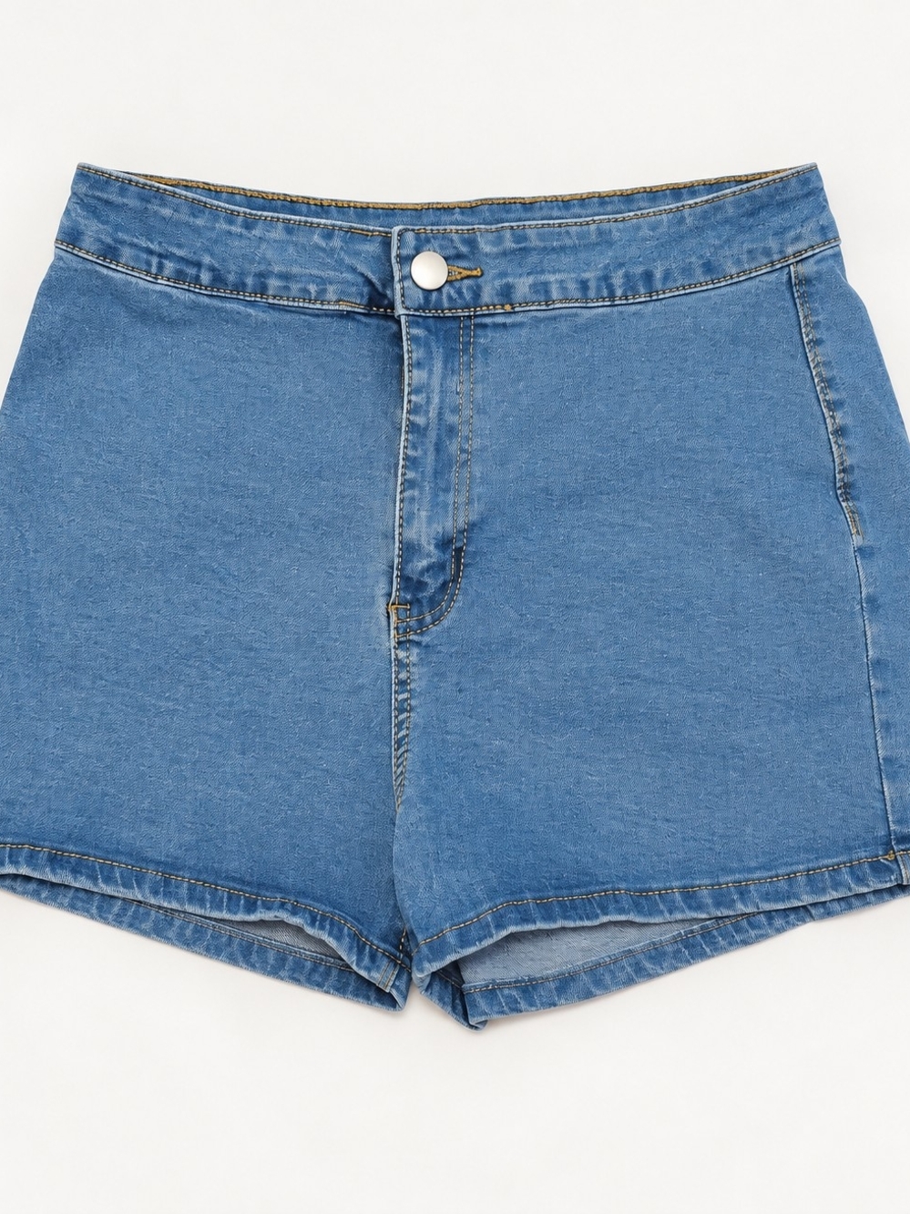 High-Rise Denim Women’s Shorts - Blue